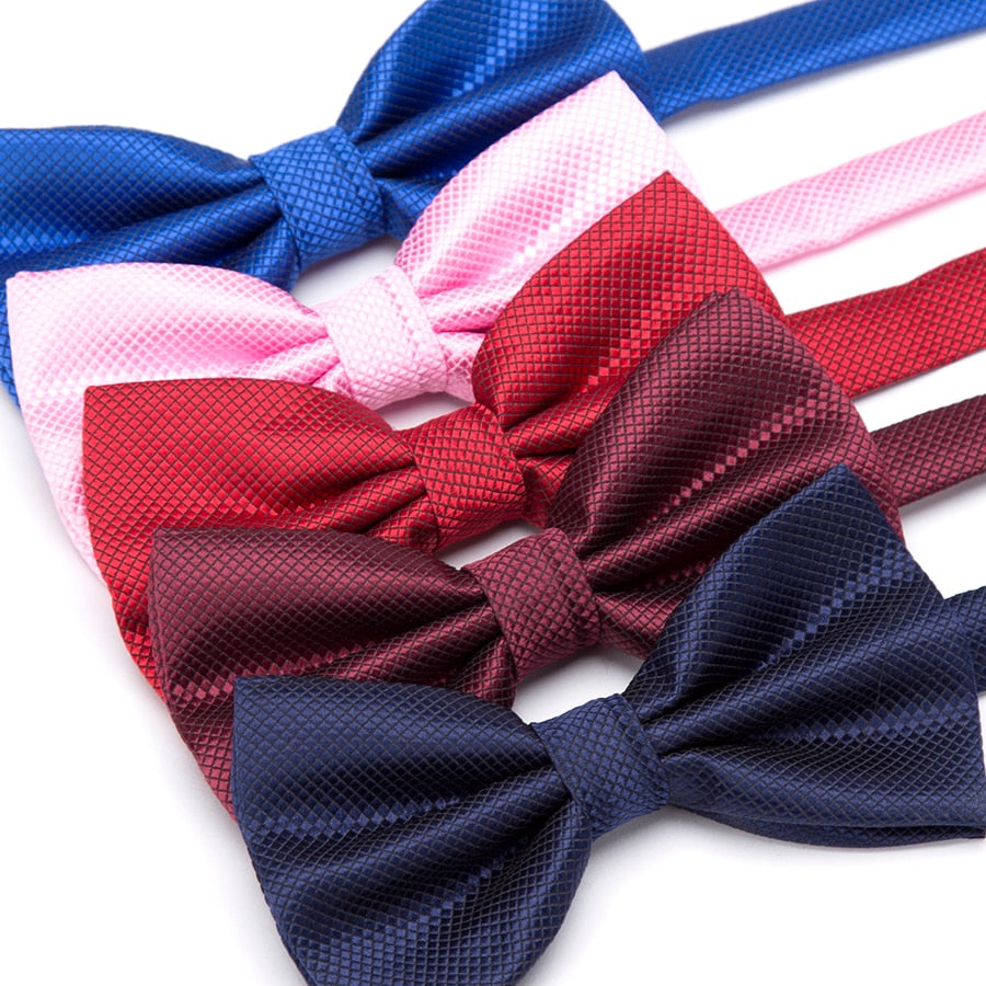 Men Fashion Wedding Bowties Solid Colors Neckwear Accessories