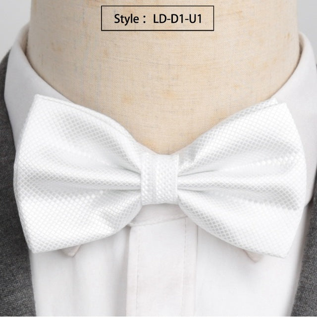 Men Fashion Wedding Bowties Solid Colors Neckwear Accessories