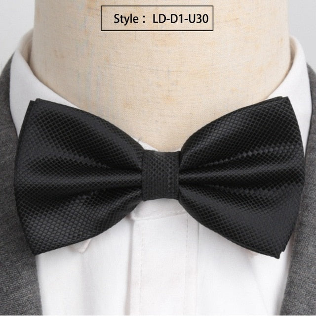Men Fashion Wedding Bowties Solid Colors Neckwear Accessories