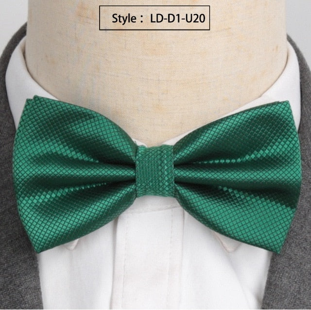 Men Fashion Wedding Bowties Solid Colors Neckwear Accessories