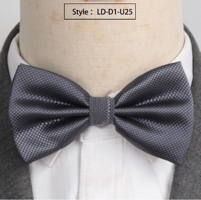 Men Fashion Wedding Bowties Solid Colors Neckwear Accessories