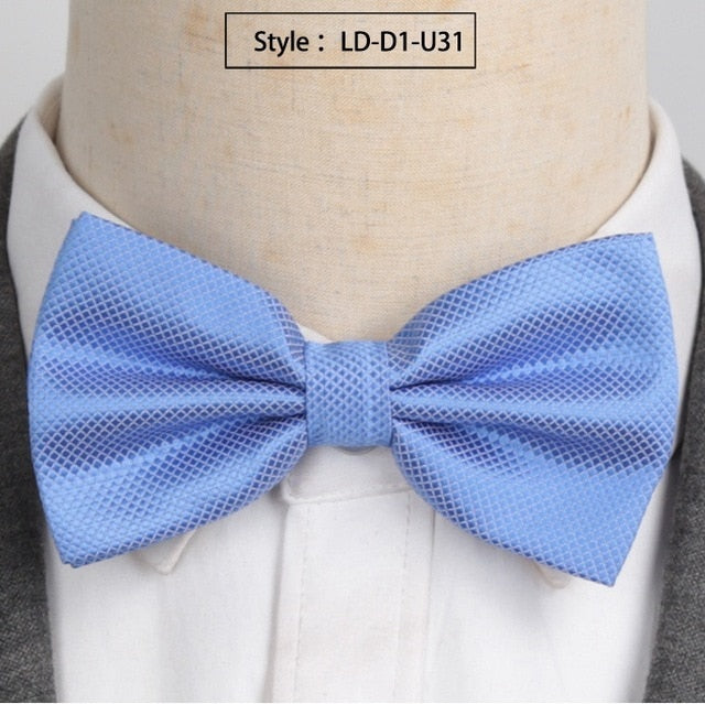 Men Fashion Wedding Bowties Solid Colors Neckwear Accessories