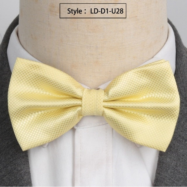 Men Fashion Wedding Bowties Solid Colors Neckwear Accessories