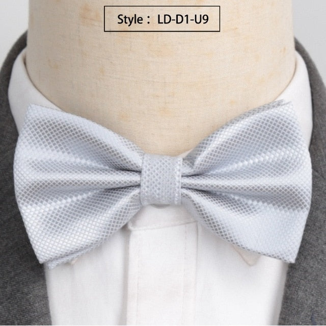 Men Fashion Wedding Bowties Solid Colors Neckwear Accessories