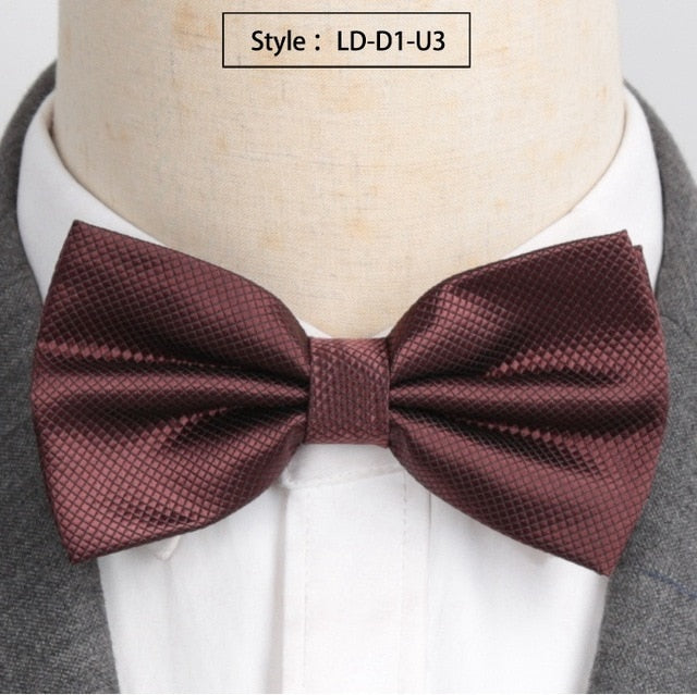 Men Fashion Wedding Bowties Solid Colors Neckwear Accessories