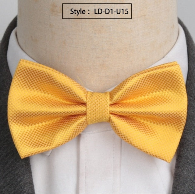 Men Fashion Wedding Bowties Solid Colors Neckwear Accessories