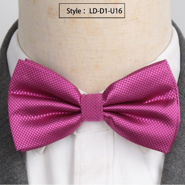 Men Fashion Wedding Bowties Solid Colors Neckwear Accessories