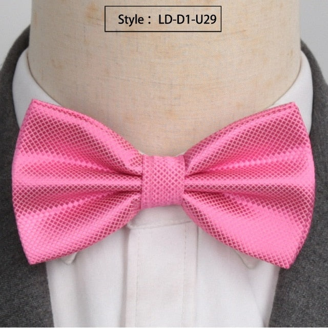 Men Fashion Wedding Bowties Solid Colors Neckwear Accessories