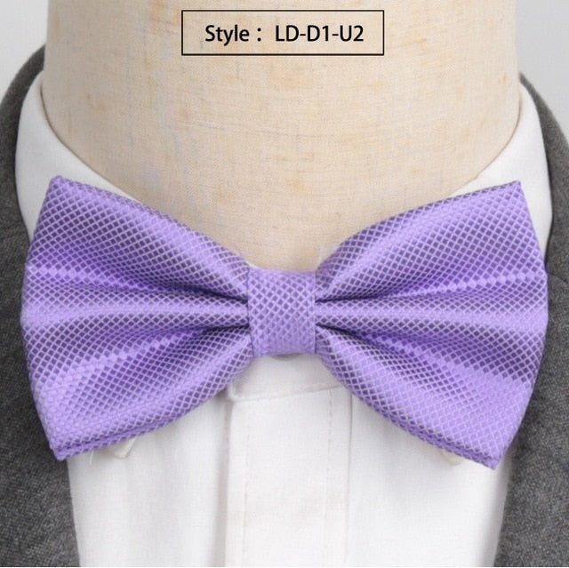 Men Fashion Wedding Bowties Solid Colors Neckwear Accessories