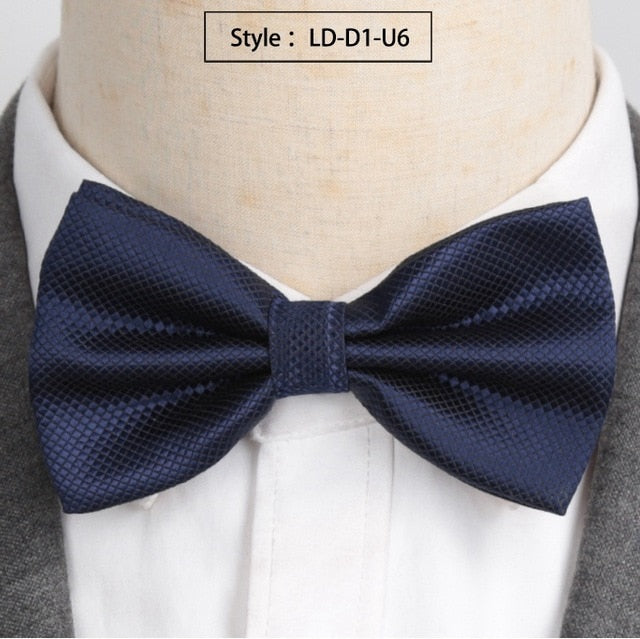 Men Fashion Wedding Bowties Solid Colors Neckwear Accessories