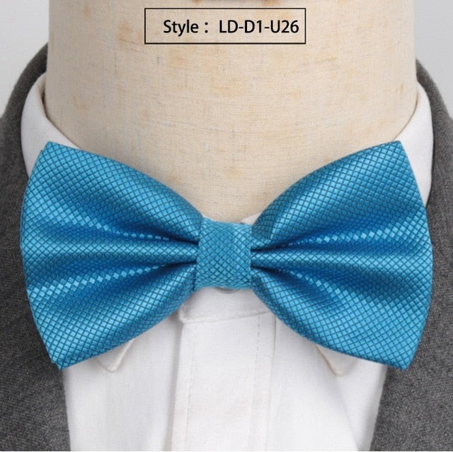 Men Fashion Wedding Bowties Solid Colors Neckwear Accessories