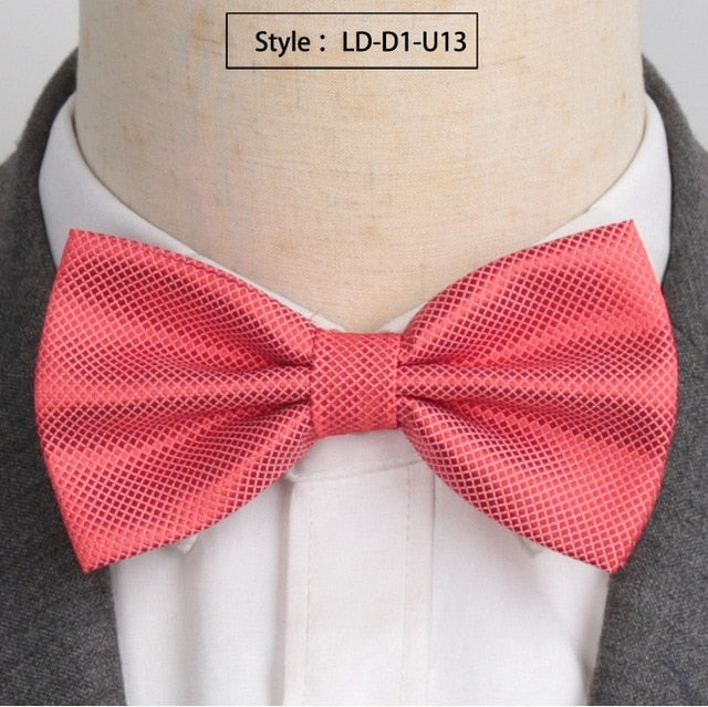 Men Fashion Wedding Bowties Solid Colors Neckwear Accessories
