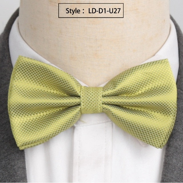 Men Fashion Wedding Bowties Solid Colors Neckwear Accessories
