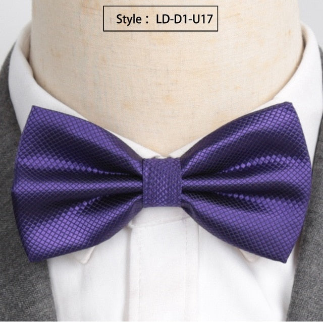 Men Fashion Wedding Bowties Solid Colors Neckwear Accessories