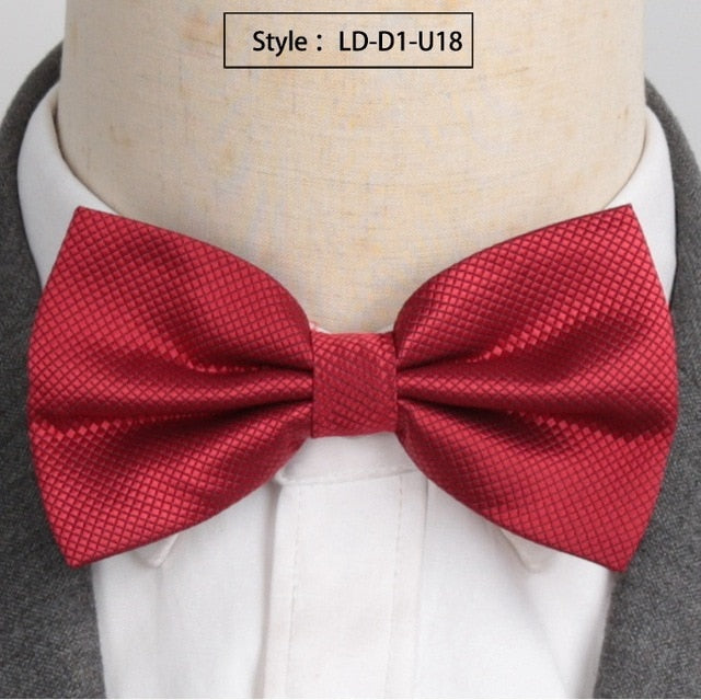 Men Fashion Wedding Bowties Solid Colors Neckwear Accessories