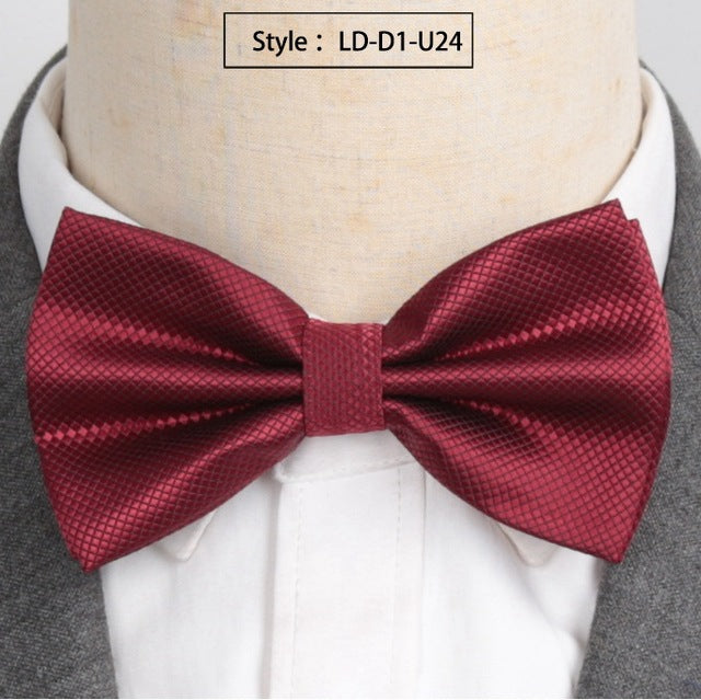 Men Fashion Wedding Bowties Solid Colors Neckwear Accessories