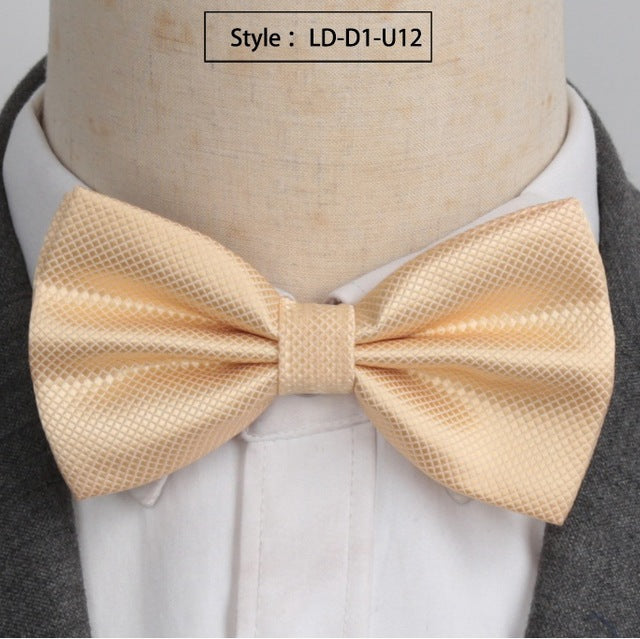 Men Fashion Wedding Bowties Solid Colors Neckwear Accessories