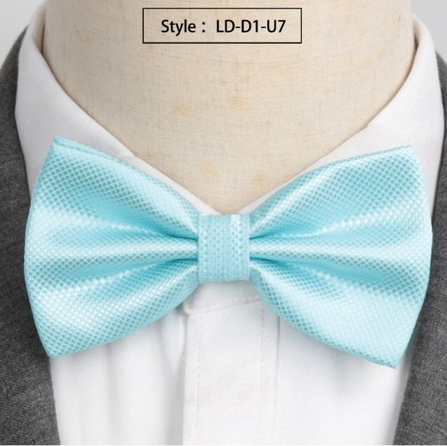Men Fashion Wedding Bowties Solid Colors Neckwear Accessories