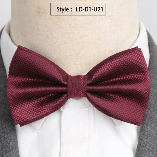 Men Fashion Wedding Bowties Solid Colors Neckwear Accessories