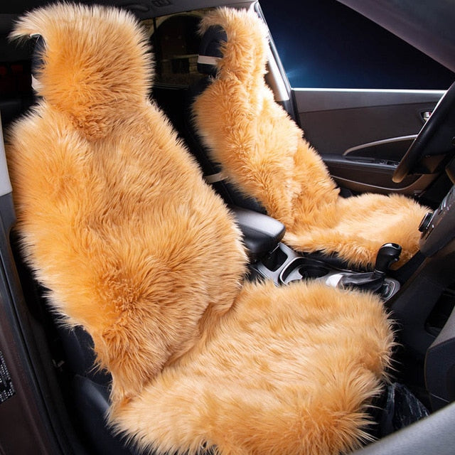 2pc Set Faux Fur Car Seat Cover