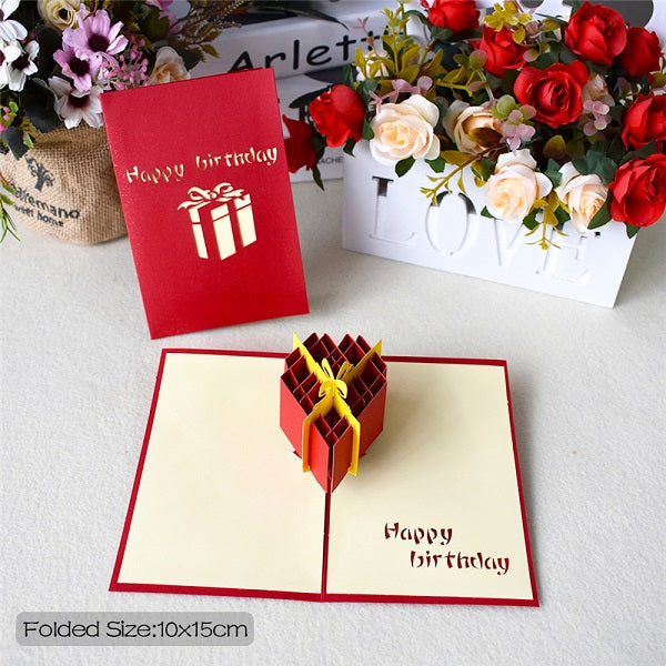3D Pop Up Cards Birthday Cake Postcards