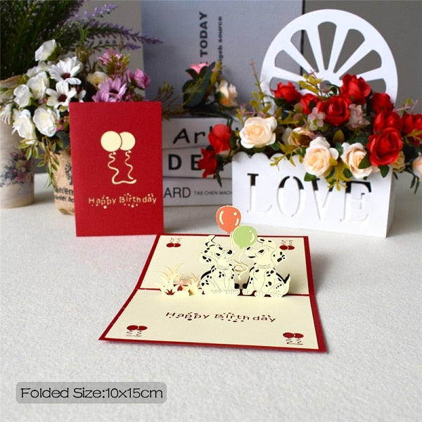 3D Pop Up Cards Birthday Cake Postcards
