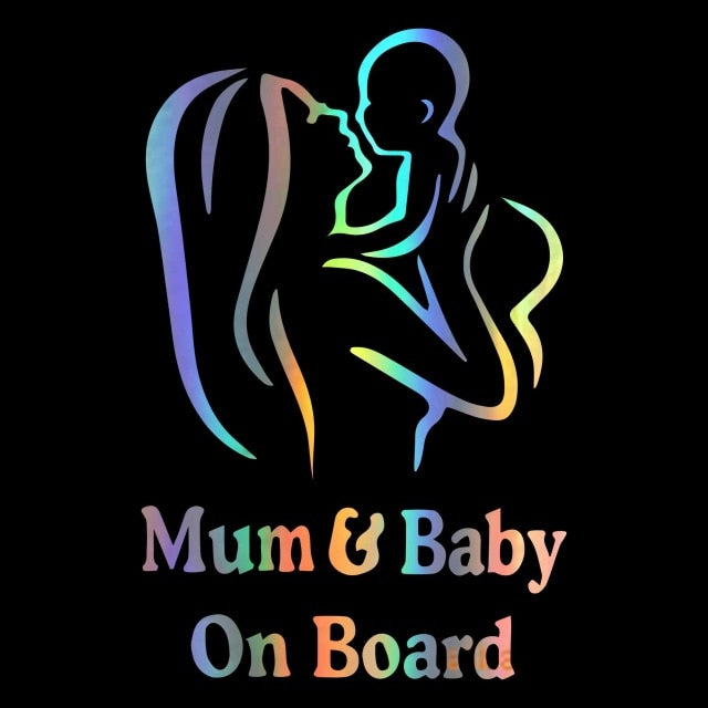 Funny BABY ON BOARD Metallic Car Sticker