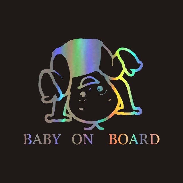 Funny BABY ON BOARD Metallic Car Sticker