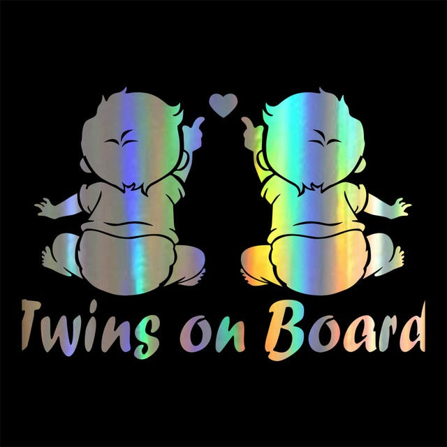 Funny BABY ON BOARD Metallic Car Sticker