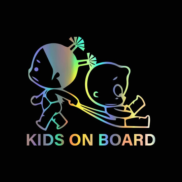 Funny BABY ON BOARD Metallic Car Sticker
