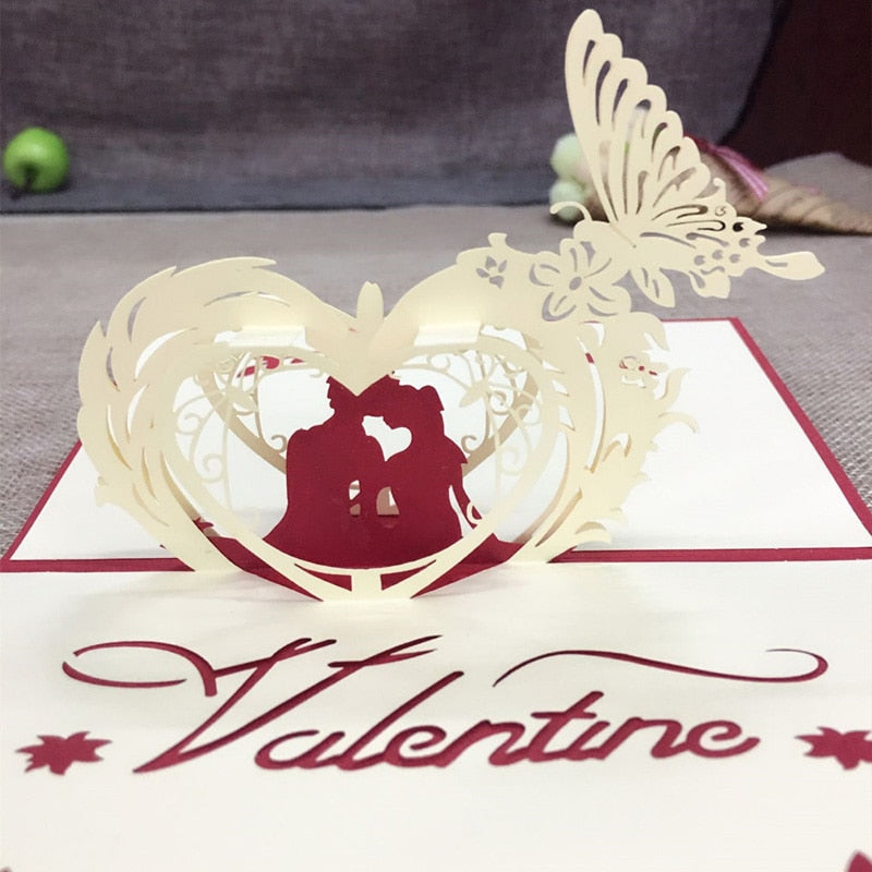 Birthday Love Postcard Greeting 3D Pop Up Cards