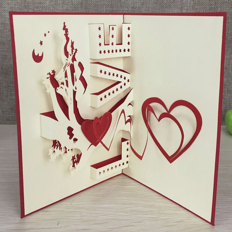 Birthday Love Postcard Greeting 3D Pop Up Cards
