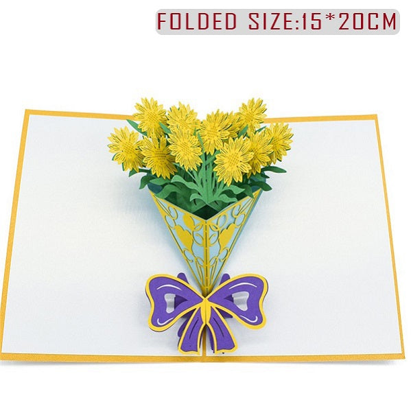 3D Pop Up Mothers Day Flower Greeting Birthday Card