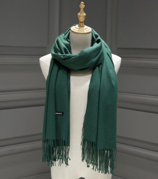 24 Solid COLORS Cashmere Long Scarves with Tassels