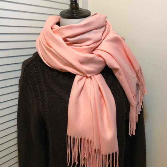 24 Solid COLORS Cashmere Long Scarves with Tassels