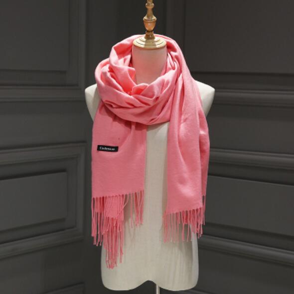 24 Solid COLORS Cashmere Long Scarves with Tassels