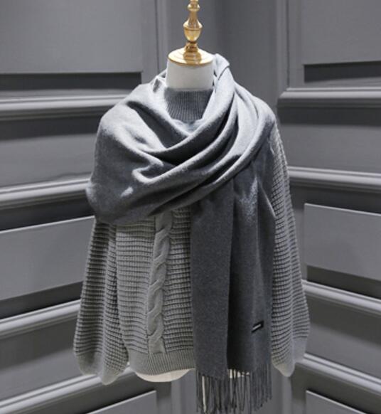 24 Solid COLORS Cashmere Long Scarves with Tassels