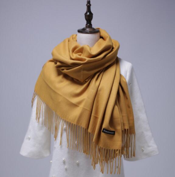 24 Solid COLORS Cashmere Long Scarves with Tassels