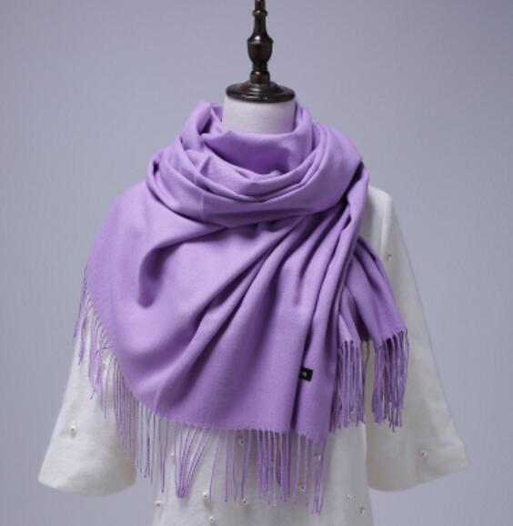 24 Solid COLORS Cashmere Long Scarves with Tassels