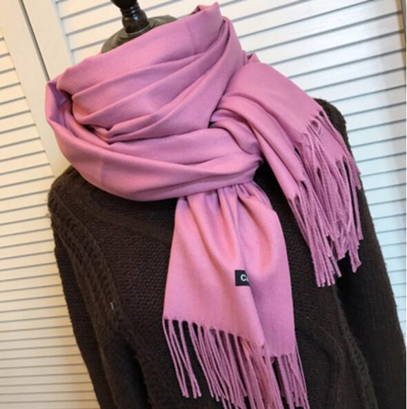 24 Solid COLORS Cashmere Long Scarves with Tassels