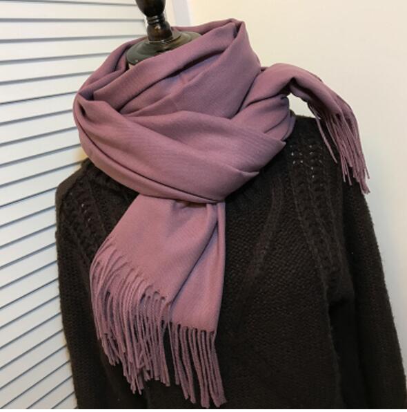 24 Solid COLORS Cashmere Long Scarves with Tassels