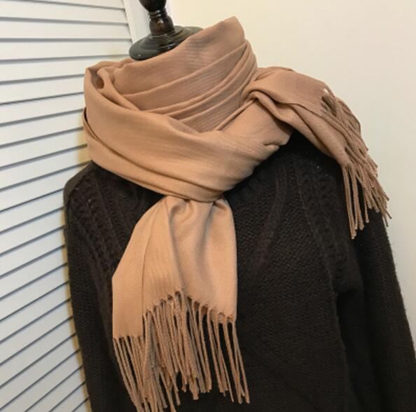 24 Solid COLORS Cashmere Long Scarves with Tassels