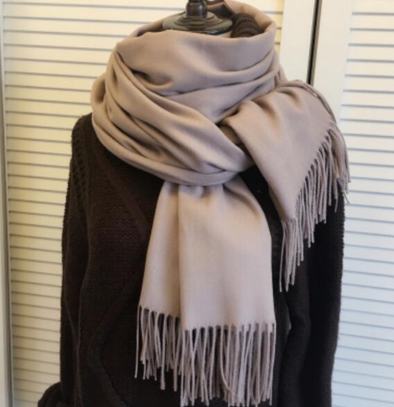 24 Solid COLORS Cashmere Long Scarves with Tassels