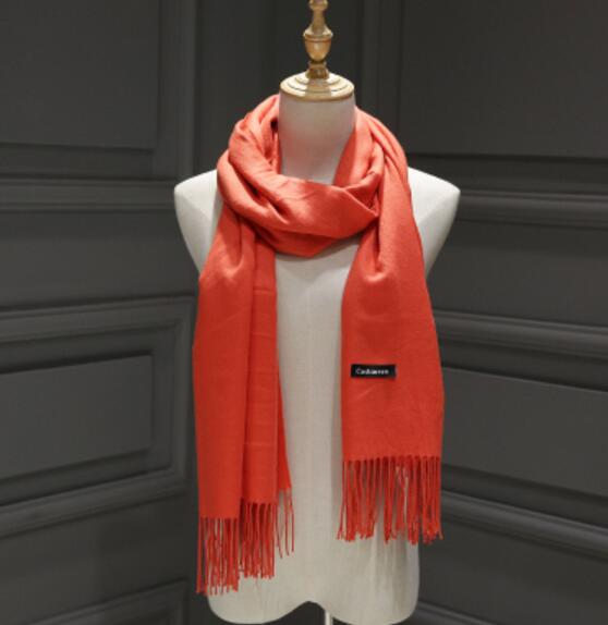 24 Solid COLORS Cashmere Long Scarves with Tassels