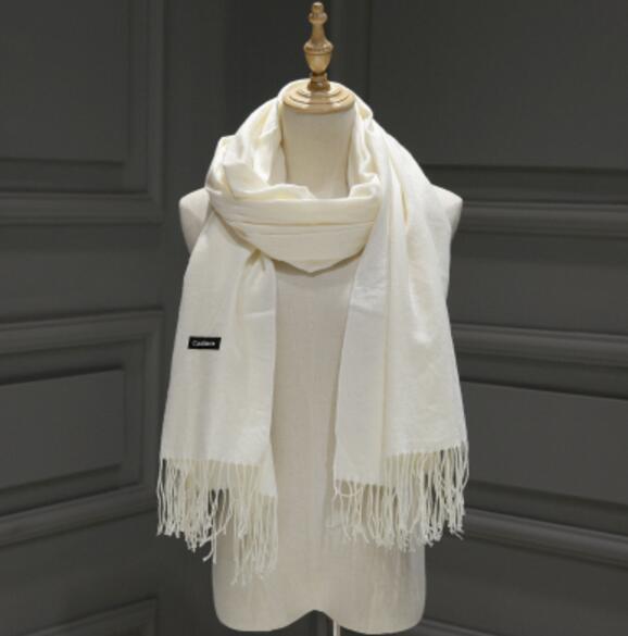 24 Solid COLORS Cashmere Long Scarves with Tassels