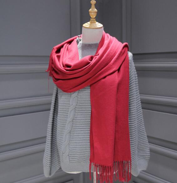 24 Solid COLORS Cashmere Long Scarves with Tassels