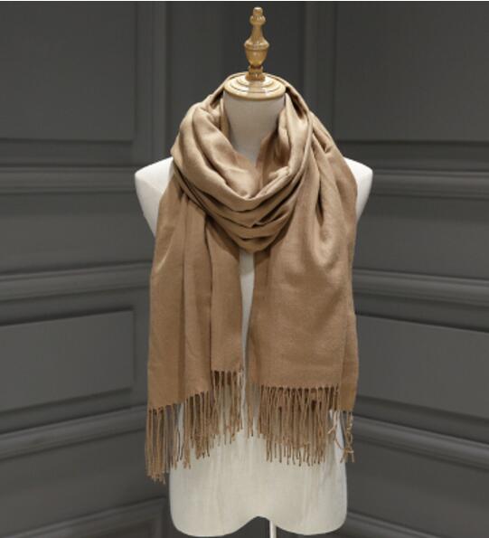 24 Solid COLORS Cashmere Long Scarves with Tassels