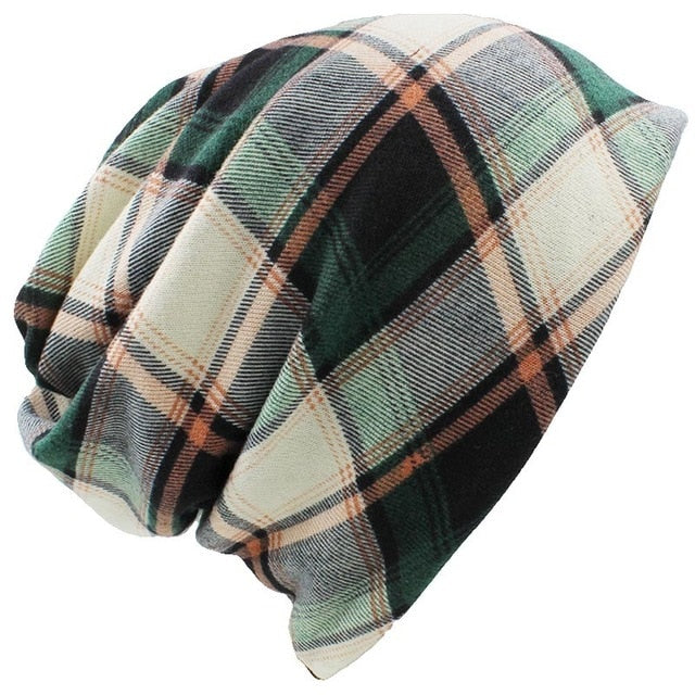 Fall Winter Hats Plaid Skullies Beanies
