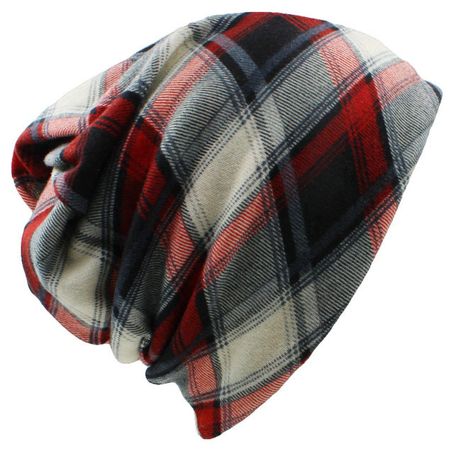 Fall Winter Hats Plaid Skullies Beanies