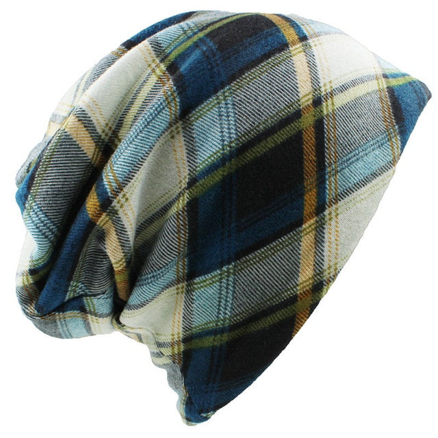 Fall Winter Hats Plaid Skullies Beanies